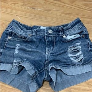 blue denim shorts